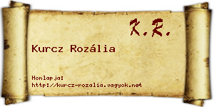 Kurcz Rozália névjegykártya